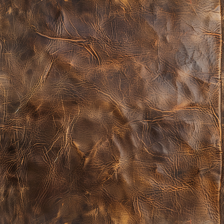 Distressed Brown Leather with Natural Wrinkles and Patina seamless PBR texture preview