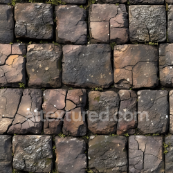 seamless Seamless 3D PBR Texture of Weathered Stone Pavement with Cracks and Moss texture 8k free download PBR