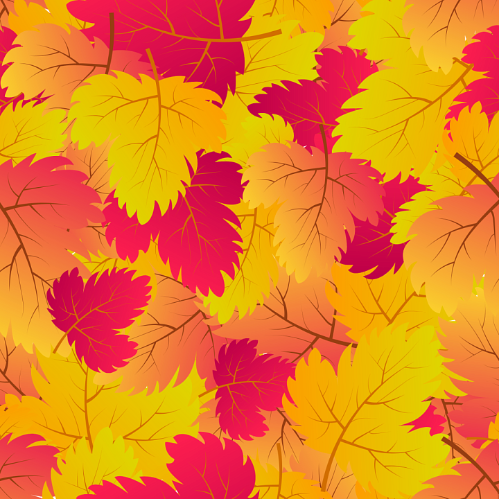 Vibrant Red and Yellow Autumn Leaves seamless PBR texture preview