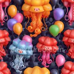 seamless Seamless 3D PBR Inflated Jellyfish and Balloon Vinyl Panels Texture texture 8k free download PBR