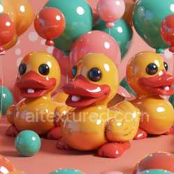 seamless Seamless 3D Inflated Rubber Duck PBR Texture with Glossy Vinyl Surface and Playful Colors texture 8k free download PBR