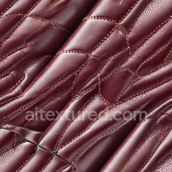 seamless Seamless 3D Quilted Burgundy Leather PBR Texture with Detailed Stitching and Glossy Finish texture 8k free download PBR