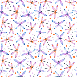 seamless Seamless 3D PBR Texture of Colorful Watercolor Dragonfly Pattern texture 8k free download PBR