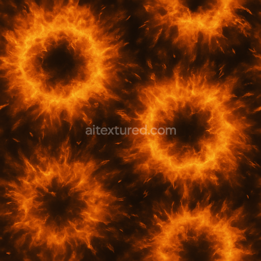 Preview — Seamless 3d texture depicting flash fire and fire ring from sudden explosion in photorealistic 8k pbr