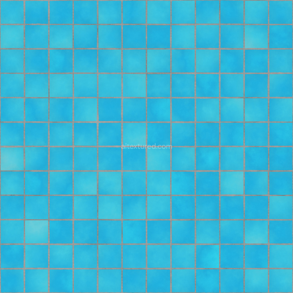 Seamless blue tiles PBR texture suitable for 3D applications