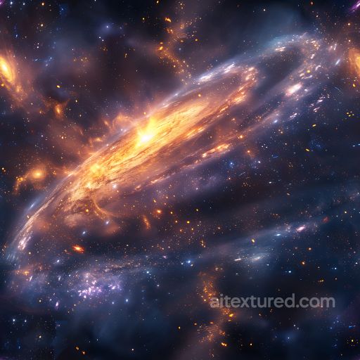 Space PBR Texture Featuring Radiant Galaxy Clouds and Cosmic Glow seamless Star, space, planets PBR texture