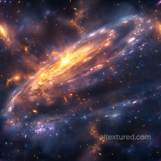 Space PBR Texture Featuring Radiant Galaxy Clouds and Cosmic Glow Star, space, planets texture preview