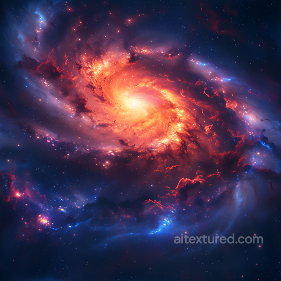 Space PBR Texture of Vibrant Spiral Galaxy with Glowing Nebula Star, space, planets texture preview