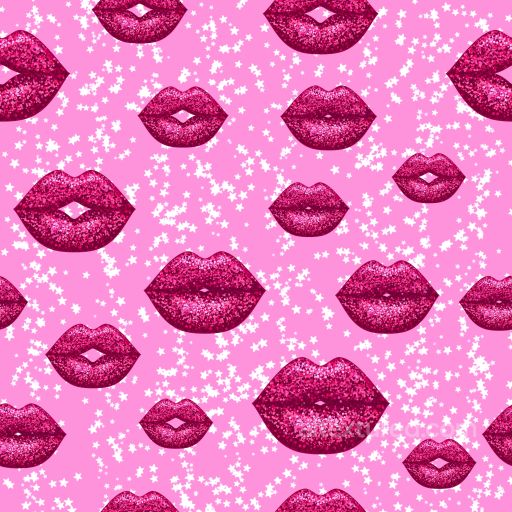 Baby Girl Texture of Glitter Pink Lips with Star Patterns seamless Baby girl  PBR texture