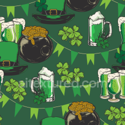 seamless Seamless 3D PBR Texture Featuring St Patrick Symbols and Festive Green Tones texture 8k free download PBR