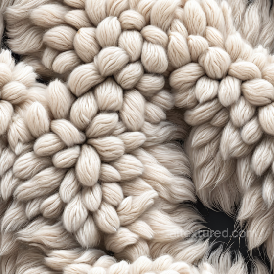 Braided Beige Leather Texture with Plush Fibers Leather texture preview