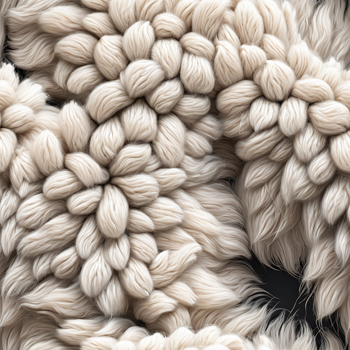 Braided Beige Leather with Plush Fibers seamless PBR texture preview