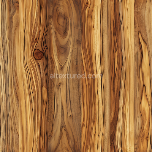Seamless 3D Rustic Hickory Wood Planks PBR Texture with Natural Knots and Grain