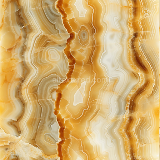 Seamless 3D Honey Onyx Marble PBR Texture with Flowing Bands and Subtle Veins