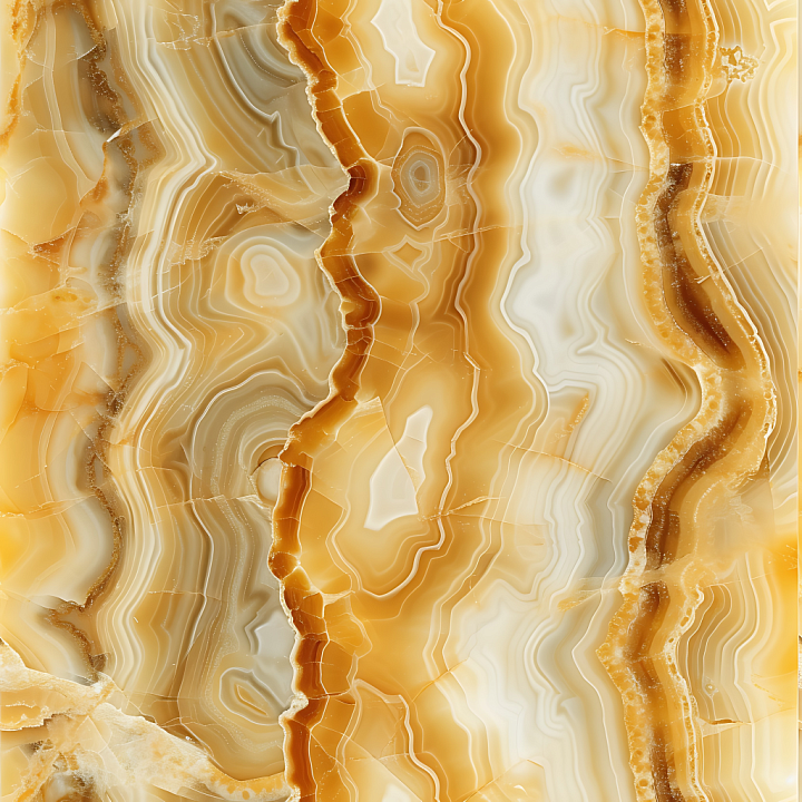 Honey Onyx Marble with Flowing Bands and Subtle Veins seamless PBR texture preview