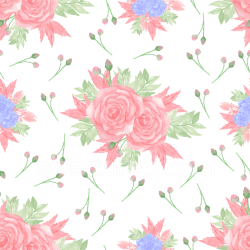 seamless Seamless 3D PBR Pink Flower Watercolor Fabric Texture with Soft Floral Pattern texture 8k free download PBR