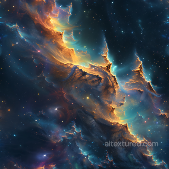 Space PBR Texture Featuring Glowing Nebula Clouds and Starfield Star, space, planets texture preview