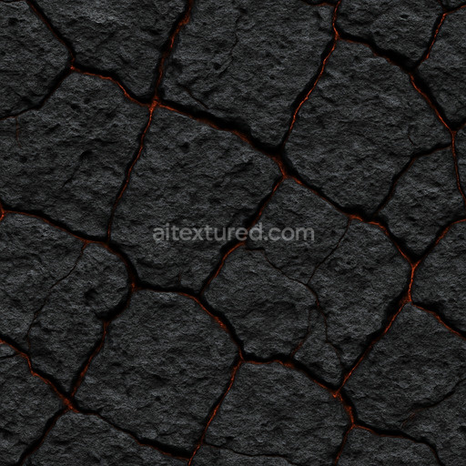 Cracked Volcanic Rock Texture