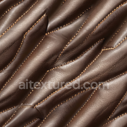 seamless Seamless 3D quilted brown leather PBR texture with detailed stitching and rich grain texture 8k free download PBR