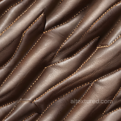 quilted brown leather PBR texture with detailed stitching and rich grain seamless Leather PBR texture