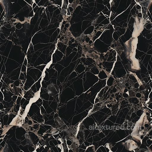 Black Marble PBR Texture Featuring Bold Veins and Polished Finish seamless Marble PBR texture
