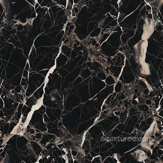 Black Marble PBR Texture Featuring Bold Veins and Polished Finish Marble texture preview