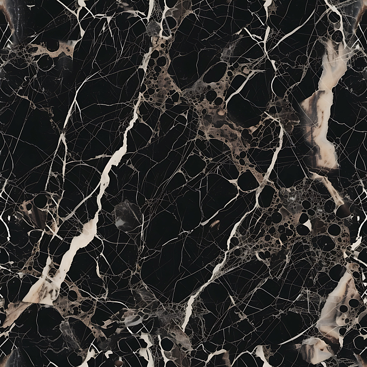 Black Marble Featuring Bold Veins and Polished Finish seamless PBR texture preview