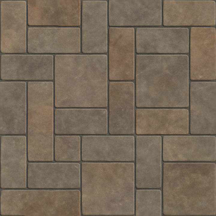 Basketweave Tiles Mosaic With Blended Colors And Smooth Stone Finish seamless PBR texture preview