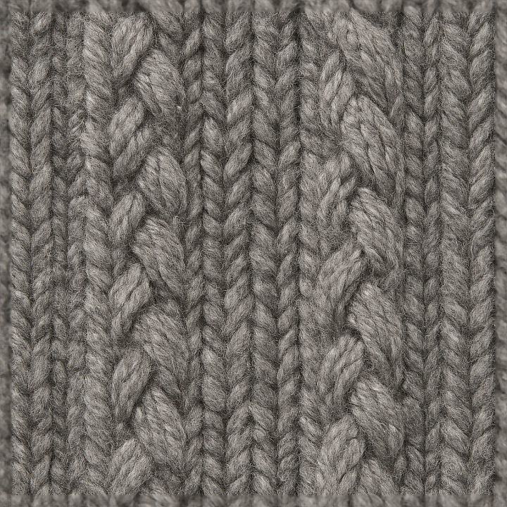 Dense Wool Knit Wool Cable Knit Pattern seamless PBR texture preview