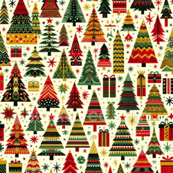 seamless Seamless 3D PBR Texture Featuring Festive Christmas Trees and Gift Boxes Pattern texture 8k free download PBR