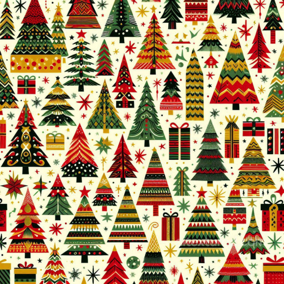 Featuring Festive Christmas Trees and Gift Boxes Pattern All Christmas Digital paper texture preview