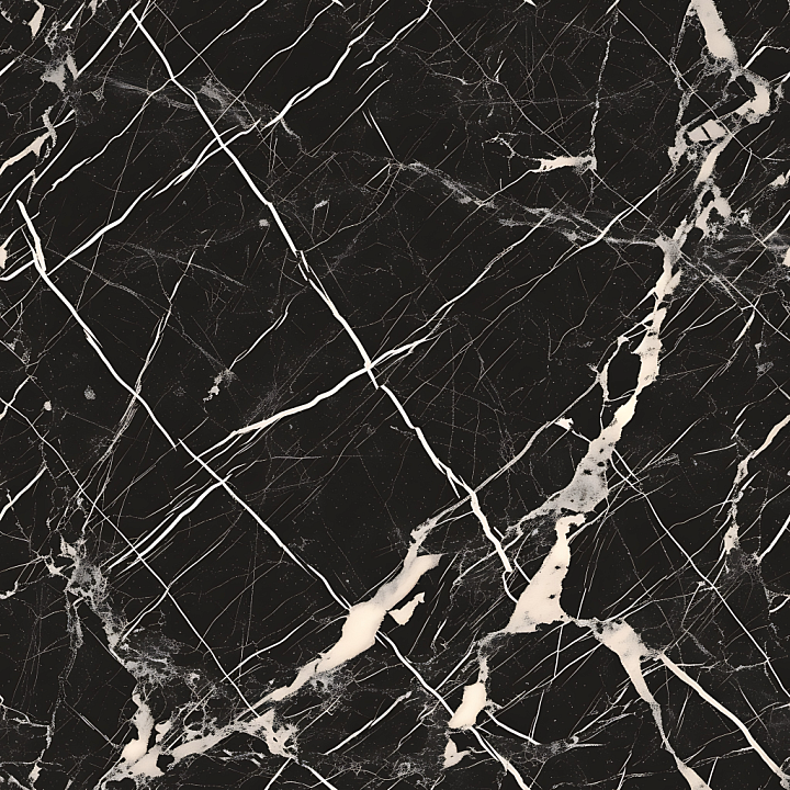 Black Marble Featuring Stark White Veins and Polished Finish seamless PBR texture preview
