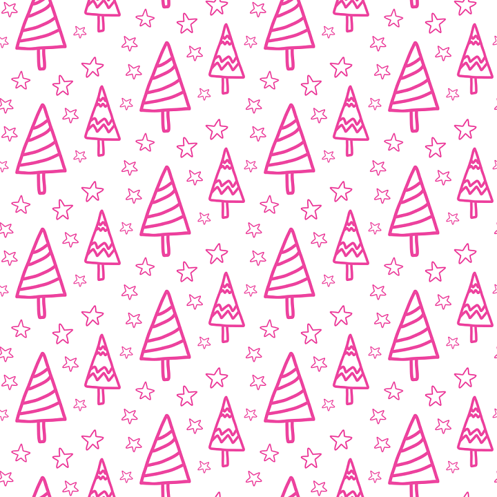 All Christmas Digital paper of Pink Christmas Trees and Stars on White seamless PBR texture preview