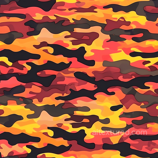Fiery Orange Camouflage PBR Texture with Organic Blotches seamless Color Camouflage PBR texture