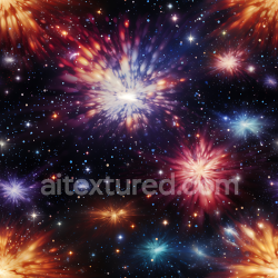 seamless Seamless 3D PBR Cosmic Starburst Nebula Space Texture with Vibrant Explosive Colors texture 8k free download PBR