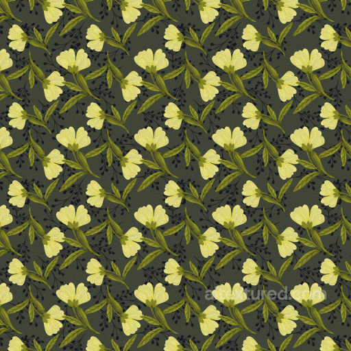 Wild Flower Fabric Texture Featuring Yellow Floral Pattern seamless Wild Flower  PBR texture