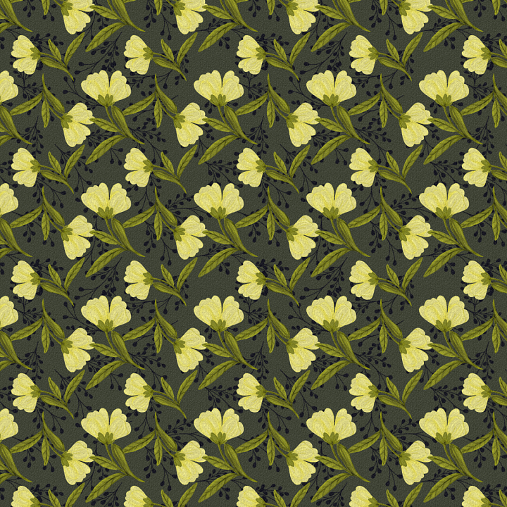 Wild Flower Fabric Featuring Yellow Floral Pattern seamless PBR texture preview
