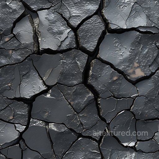 Cracked Paint Texture Featuring Deep, Jagged Fractures and Weathered Surface seamless Cracked & Holes PBR texture