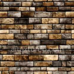 seamless Seamless 3D Cracked Brick Wall PBR Texture with Earthy Brown and Gray Stones texture 8k free download PBR
