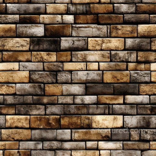 Cracked Brick Wall PBR Texture with Earthy Brown and Gray Stones seamless Brick PBR texture