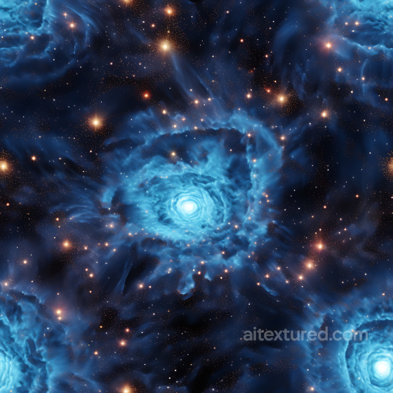 Space PBR Texture Featuring Spiraling Blue Nebula and Radiant Star Clusters Star, space, planets texture preview