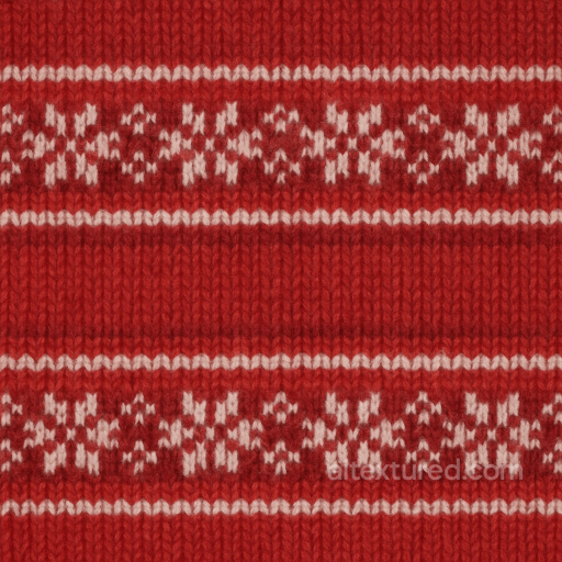 Seamless 8K PBR 3D Texture of Red Knit Warm Holiday Sweater Fabric Surface seamless Merry christmas PBR texture