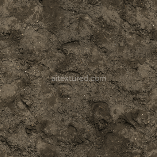 Mud Dirt Stones — Brown Mud Dirt Stones Dry — PBR seamless 3D texture
