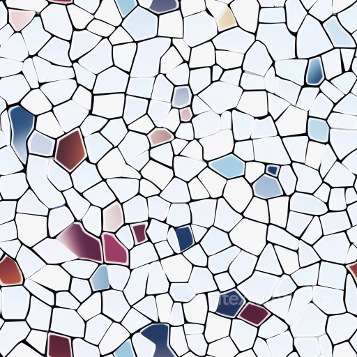 Mosaic Texture Featuring White Ceramic Tiles with Multicolor Irregular Chips seamless Mosaic PBR texture
