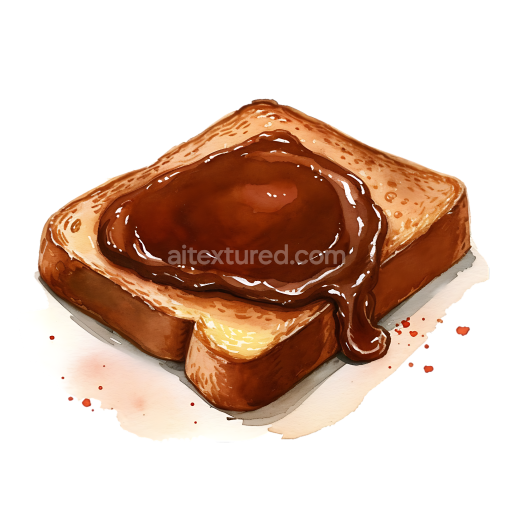 Australian Breakfast Vegemite on Toast Watercolor Illustration