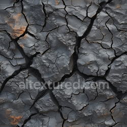 seamless Seamless 3D PBR Texture of Cracked Dry Ground with Dark Grey and Brown Accents texture 8k free download PBR