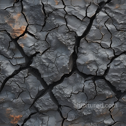 Stone Texture of Cracked Dry Ground with Dark gray and Brown Accents seamless Stone PBR texture