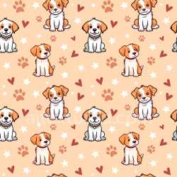 Pattern Bundle - Seamless 3D Pattern PBR Texture with Cute Cartoon Dogs and Paw Prints texture preview