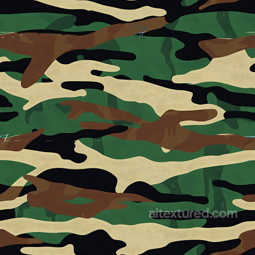 Woodland Camouflage PBR Texture with Organic Brown, Green, Tan Pattern seamless Color Camouflage PBR texture