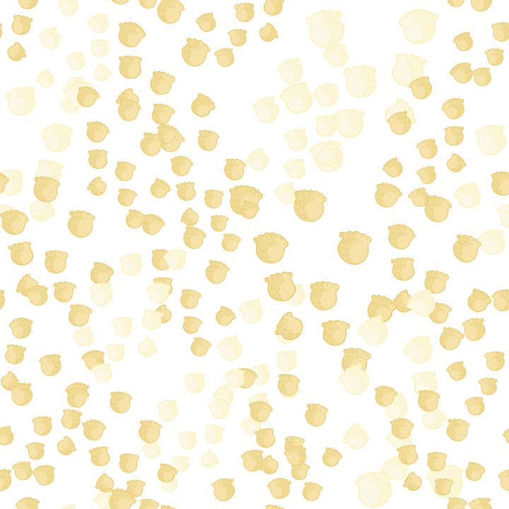 White & Gold Stylized Scattered Motifs seamless PBR texture preview